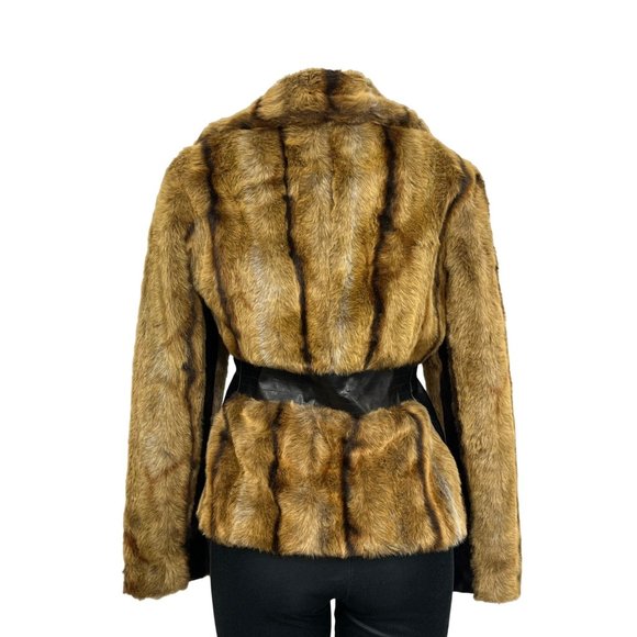 Vintage Chic MARVIN Womens Brown Faux Fur Coat - Picture 2 of 12